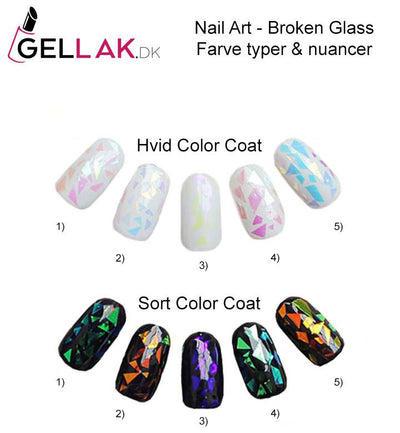 Nail Art - Broken Glass Nail Art Gellak.dk