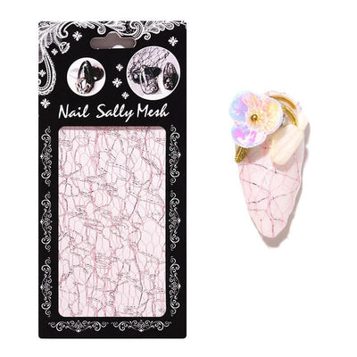 Nail Art - Mesh i Pink/Sølv Artwork Gellak.dk